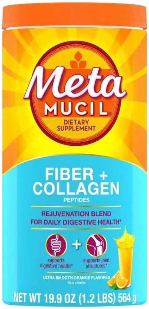 Metamucil Fiber + Collageen Peptides Powder - Oranje - 19,9oz