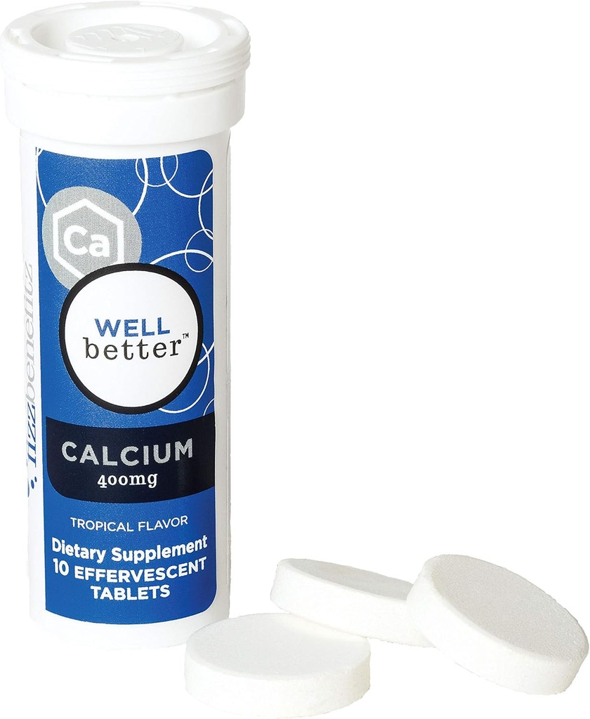 Calcium Carbonate Dissolvent Supplement met Tropische Smaak - 400 mg tabletten Los als poeder in water - Perfect voor mensen worstelen met pil slikken (3 buizen)