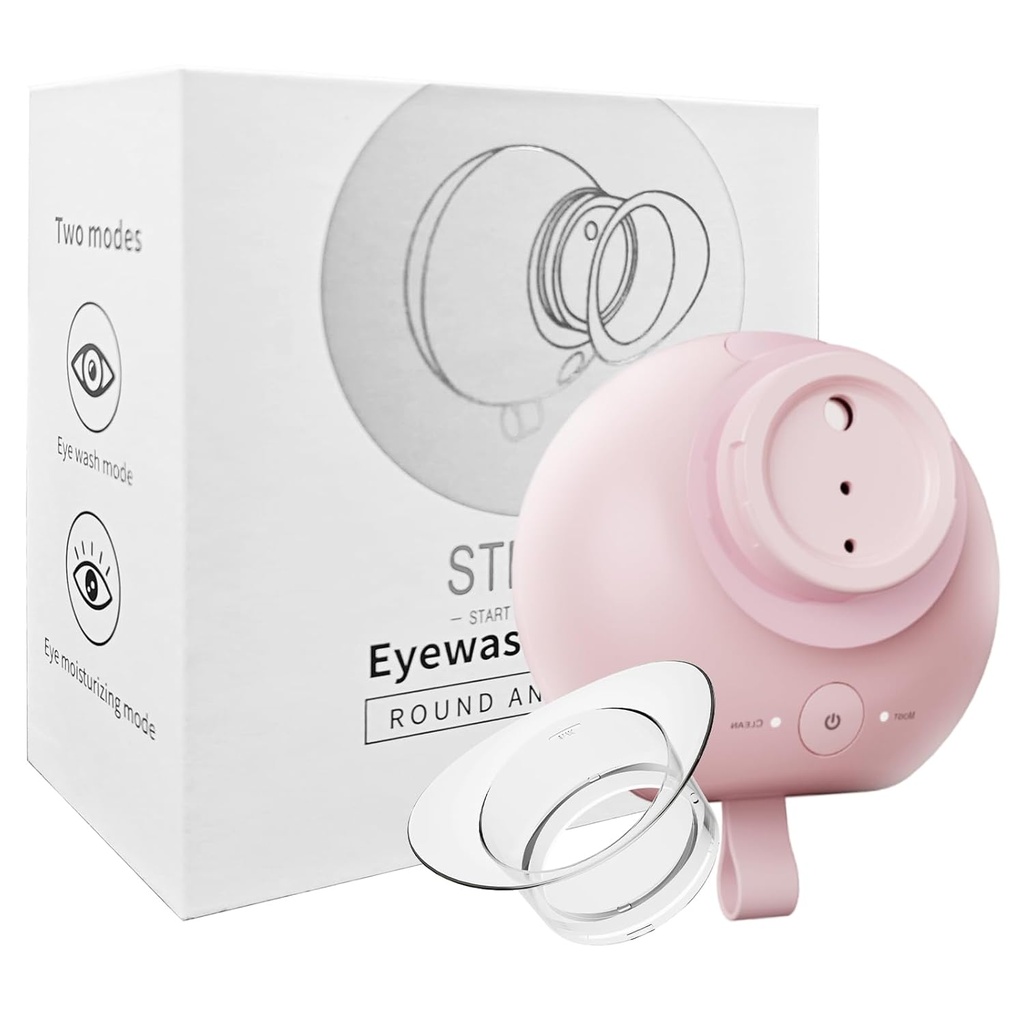 Nano Eye Mist Sprayer & Eye Wash Kit, Portable Eye Mister pour les paupières pour soulager les yeux secs, Chargeable Eye Steamer for Eye Drops Outil pour la sécheresse, Stye, Skin SPA à la maison, Bureau, Voyage (Pink)