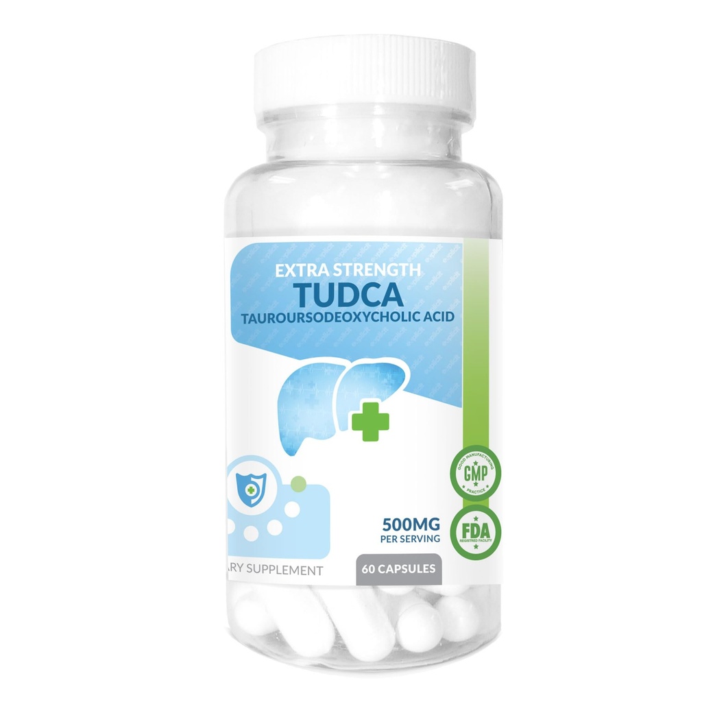 TUDCA (Taurouroso deoxycholzuur) Lever Support Supplement - 500mg per portie - Pure Lever Support & Health - 60 Tel.