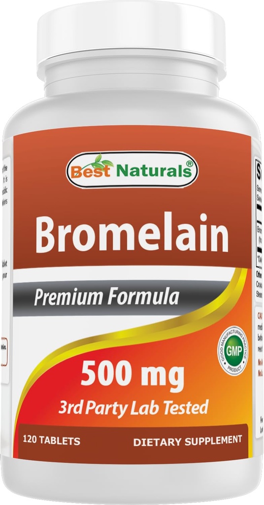 Best Naturals Bromelain Proteolytische Digestieve Enzymen Supplementen, 500 mg, 120 tabletten - Ondersteunt gezonde spijsvertering, Joint Health, Nutriënt Absorptie