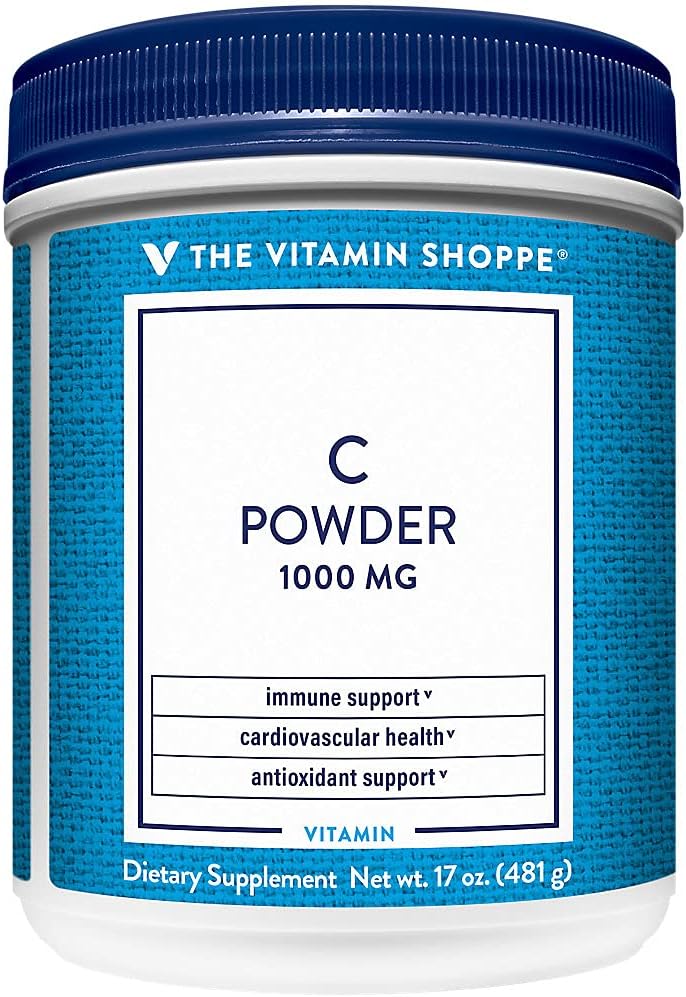 De Vitamine Shoppe Vitamine C Poeder 1000MG, Antioxidant die Immuun en Cardiovasculaire Gezondheid ondersteunt (17 Ounces Poeder)