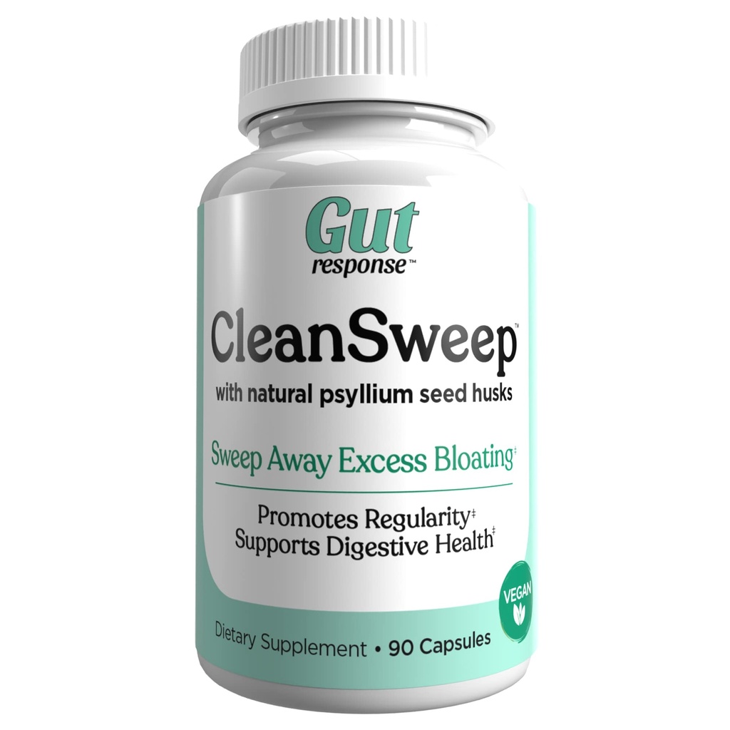 CleanSweep Capsules, soutient les mouvements sains de Bowel, le soutien de la santé digestive, favorise la régularité, les graines naturelles de Psyllium, supplément de fibre quotidienne, 90 capsules, 90 portions