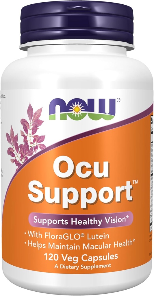 NOW Foods Supplementen, Ocu SupportTM met FloraGLO® Lutein, plus Vitaminen A, C en E, 120 Veg Capsules