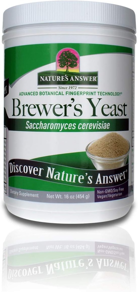 Antwoord van de natuur Brewer's Gistpoeder, rijke bron van aminozuren, B-complexe vitaminen, mineralen, & proteïne - natuurlijk, ongearomatiseerd en ongezoet - zuivelvrij, vegetarisch/veganistisch