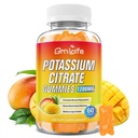 Kalium citraat Gummies, Hoge Kalium Supplement Gummies 1200mg voor volwassenen en kinderen, Ondersteuning Leg Cramps & Muscle Health, Vegan, Mango smaak 60 Tellen