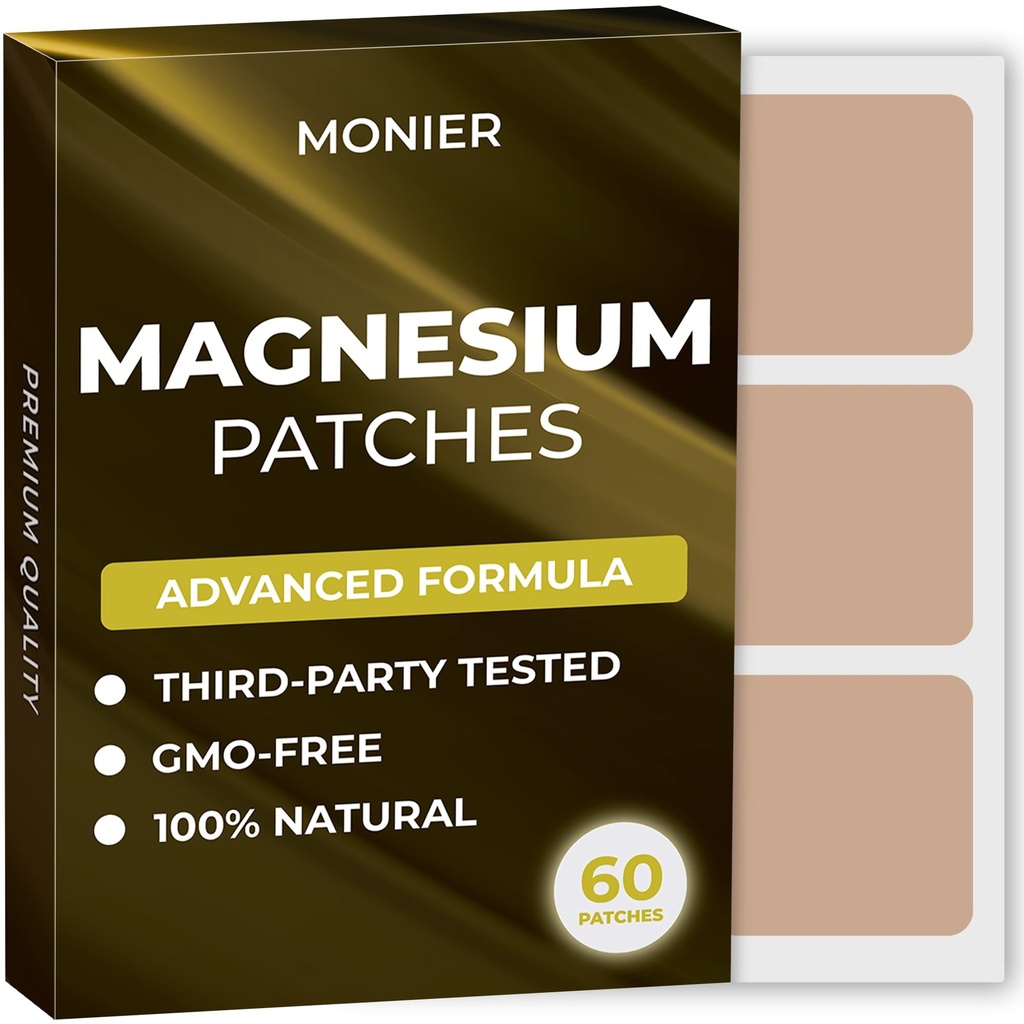 Magnesium Patches (pakket van 60) - 100% natuurlijke patch voor vrouwen en mannen - met calcium - spier en bot ondersteuning, kalmeren - verbeterde formule