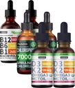 NUSAVA Strawberry Flavored D3 K2, Chlorofyl, & Vitamin B12 Liquid Drops Bundle - Krachtige vloeibare vitamines voor hart, energie, hersenen en Immune Ondersteuning - niet-GMO, Glutenvrije, 2pk Elk