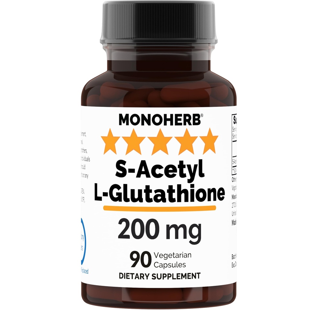 MONOHERB S-Acetyl L-glutathion 200mg - 90 Vegetarische Capsules