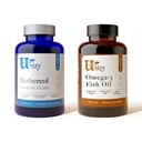 Utzy Naturals Lipid Support Bundle.com Berbecol 500 mg & Omega 3 Huile de poisson