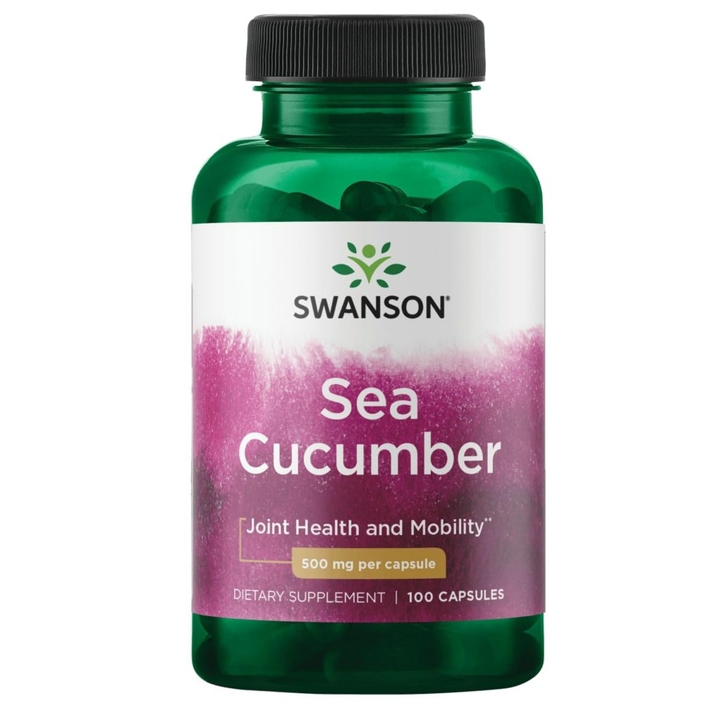 Swanson Sea Cucumber - Supplément naturel Promouvoir le soutien conjoint en matière de santé et de mobilité - Soutient la protection du cartilage et la santé des tissus conjonctifs - (100 capsules, 500mg chacune)