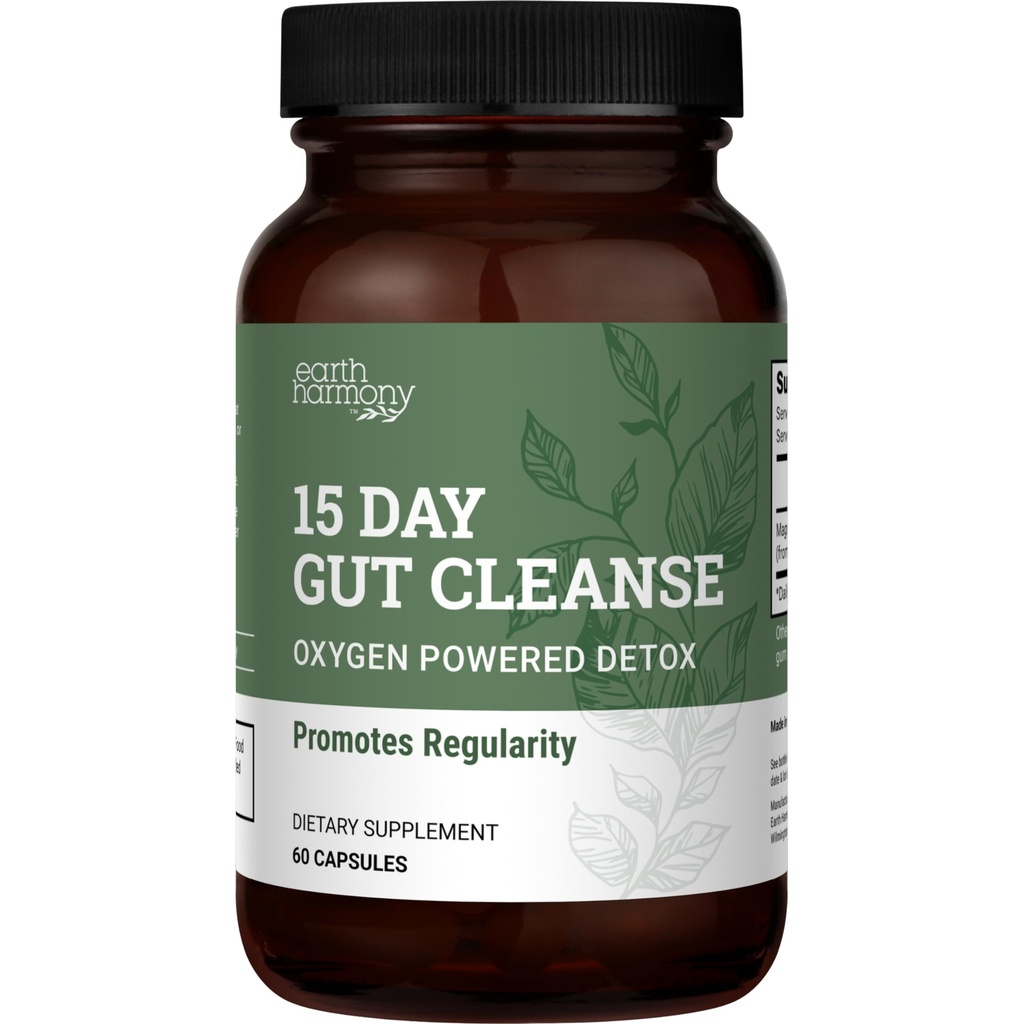 15 dagen Gut Cleanse Detox voor vrouwen en mannen - Veganistische, niet-GMO-ingrediënten voor waist verlies en constipatie verlichting met een 15 dagen reiniging Gut Support zonder kramp, zoals gezien op TikTok (60 capsules)