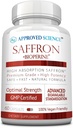 Goedgekeurde Science® Saffron Gestandaardiseerd tot 3% Crocin, 2% Safranal - High-Absorptie BioPerine - Vegan, 60 Capsules - Verpakking van 1