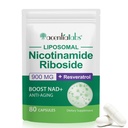 NAD Nicotinamide Riboside Resveratrol 900mg, NAD Supplement Ondersteuning Cellular Health, Anti-Aging, Energie, Focus - 80 Capsules