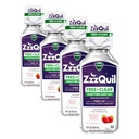 ZzzQuil, aide au sommeil de nuit liquide, exempt d'alcool et de colorants artificiels, 50 mg de Diphenhydramine HCl, marque d'aide au sommeil no1, asleep d'automne rapide, forme non-habitante, apaisante fleur de baie, 12 FL OZ (paquet de 4)