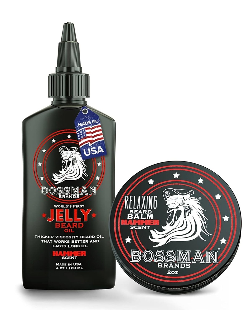 Bossman Beard Oil Jelly and Relaxing Beard Baume Combo - Hammer Scent