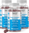 Amire door Dr. Awan Super Cranberry Gummies, helpt ondersteuning urinetrek gezondheid, helpt Boosts Immuunfunctie, Gelatine-vrije Cranberry Kauwen voor mannen & vrouwen, 180ct, 90-dag levering