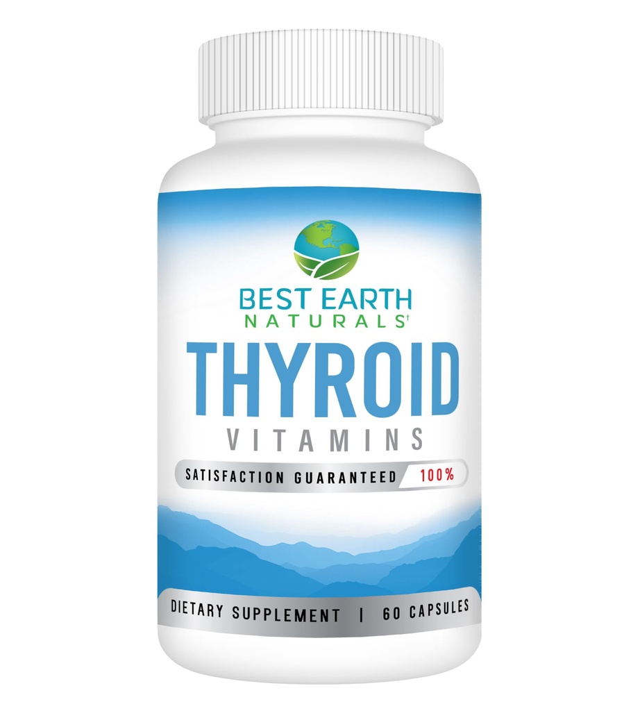Best Earth Naturals Thyroid Ondersteuning Supplement voor vrouwen en mannen - 60 Capsules
