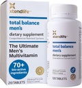Xtendlife Total Balance Hommes Multivitamines pour la santé immunitaire, cardiaque, digestive et cellulaire - Soutien quotidien - 70+ nutriments et minéraux - 30 jours d'approvisionnement