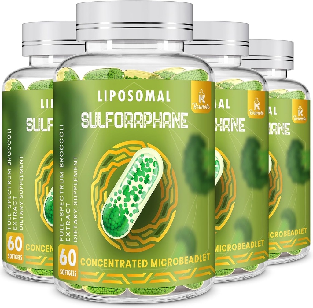 800 MG Sulforaphane liposomique, puissant double-livraison pour l'absorption maximale et la puissance, extrait de brocoli à plein spectre, antioxydant et supplément hépatique, 240 Softgels