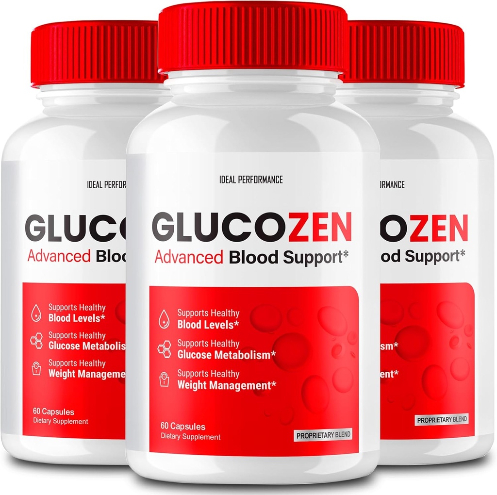 Glucozen Capsules, Glucozen Support Supplément Pills - Concentration maximale, Glucozen Health & Wellness Capsules, Glucozen Toutes les pilules de formule naturelle, Gluco Zen Health Capsules Avis (3 Pack)