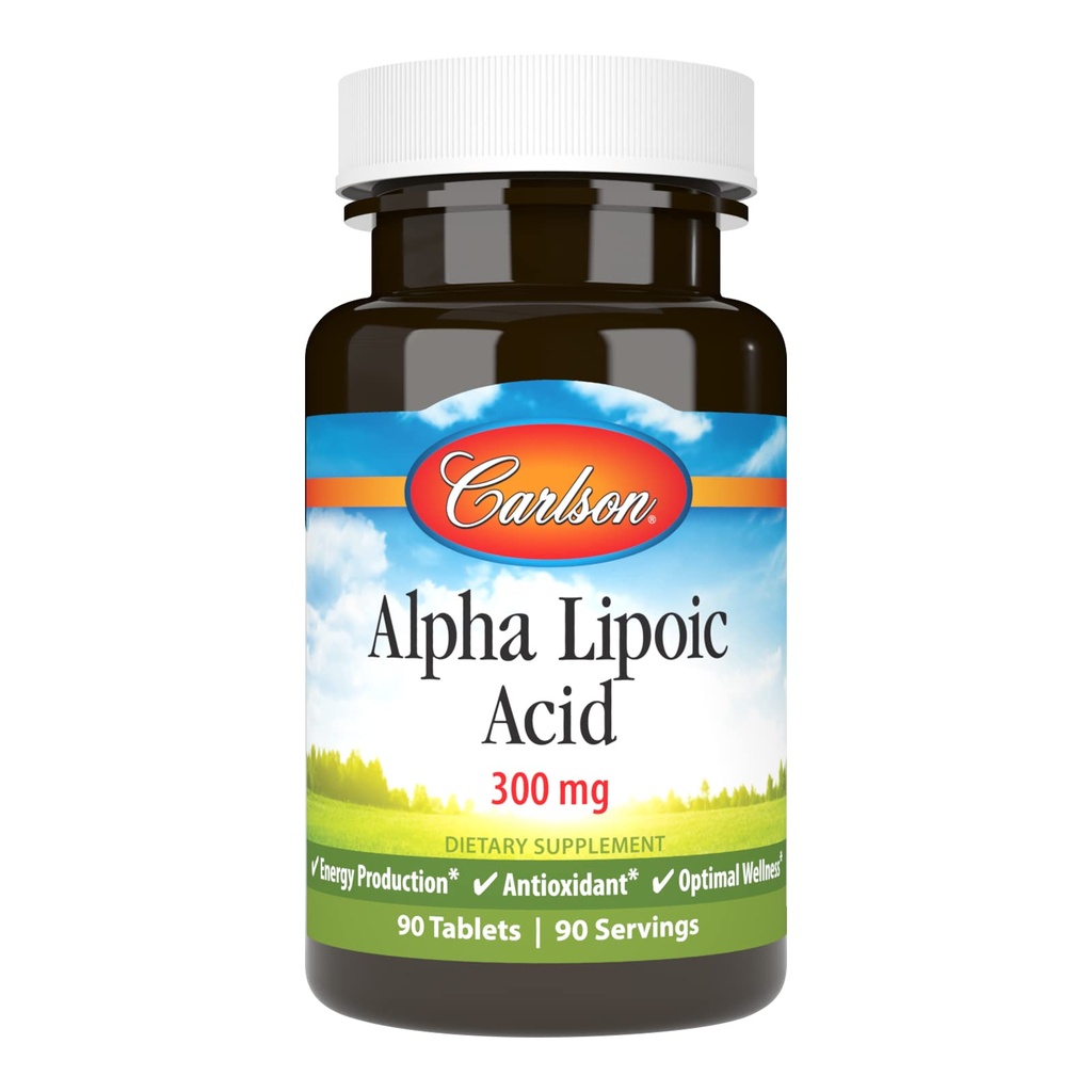 Carlson - Alpha Lipoïnezuur, 300 mg, bevordert energieproductie, 90 tabletten