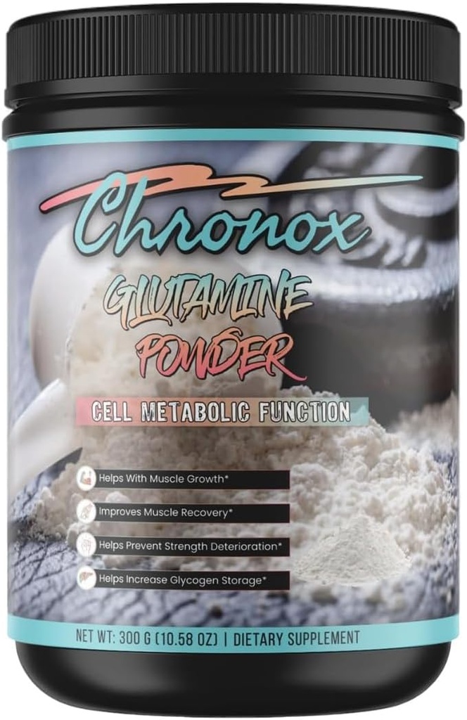 Chronox Organic Glutamine Powder - Boosts Cell Metabolisme and Physical Performance - Glutamine Supplement for Muscle Repair and Recovery - Glutamine Powder Organic Verbetert Fitnessniveau