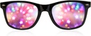 GloFX Black Frame Star Diffraction Glasses – Laser Etched for Stunning Starburst Light Effects, Flexible & Durable, Perfect for Raves & Festivals