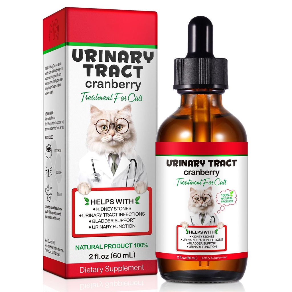 Santé de l'urine féline, Cat UTI Remède, supplément naturel à base de plantes 2 fl oz, soutien aux soins réguliers pour la santé urinaire