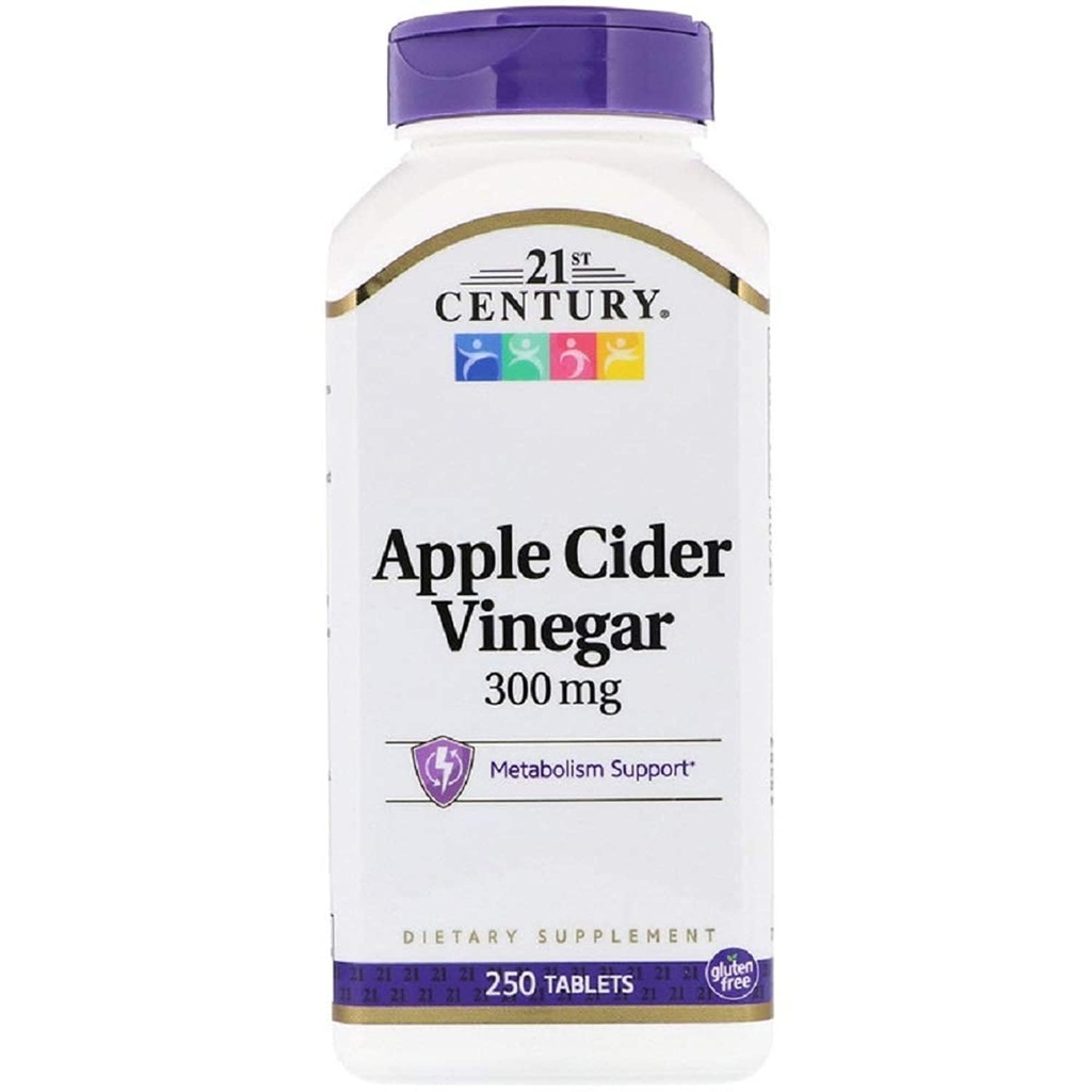 21e eeuw Apple Cider Vinegar, 300 mg, 250 tabletten