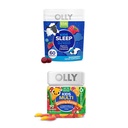 OLLY Kids Slaap Gummy, Melatonine, L Theanine, Kamille, 60 Graaf en kinderen Multivitamine Gummy Worms, Vitaminen A C D E Bs Zink, 70 Tellen