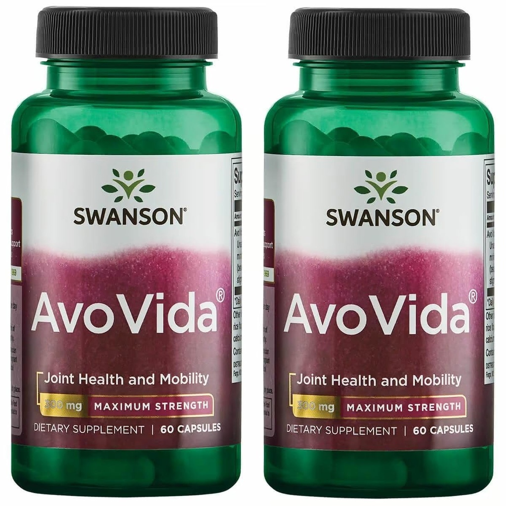 Swanson AvoVida - Cartilage & Joint Health Supplement to Support Mobility & Flexibility* - Contains Phytosterols from Avocado & Soy Extracts - Non-GMO - 60 Capsules (2 Pack)
