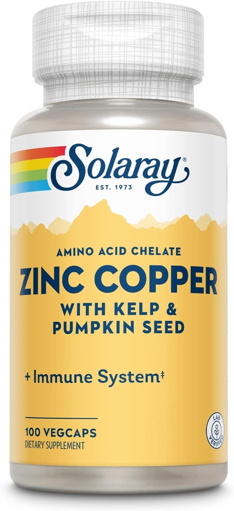 Zink met koper Solaray 100 VegCaps