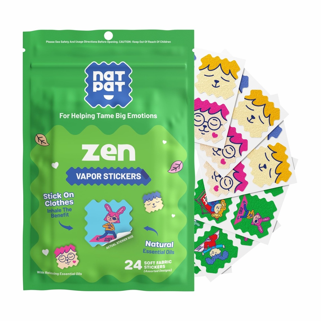NATPAT Zen Patch Mood Calming Stickers voor kinderen en volwassenen - Chemical and Drug Free, Mood Support for Relaxation, Calm and Emotion Regulation - BuzzPatch Natural Patch (24 Pack)