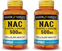 MASON NATUURLIJKE NAC N-Acetyl L-Cysteine 500 mg - Ondersteunt Cellular Health, Immune System Booster, voor algemene wellness, 60 capsules (verpakking van 2)