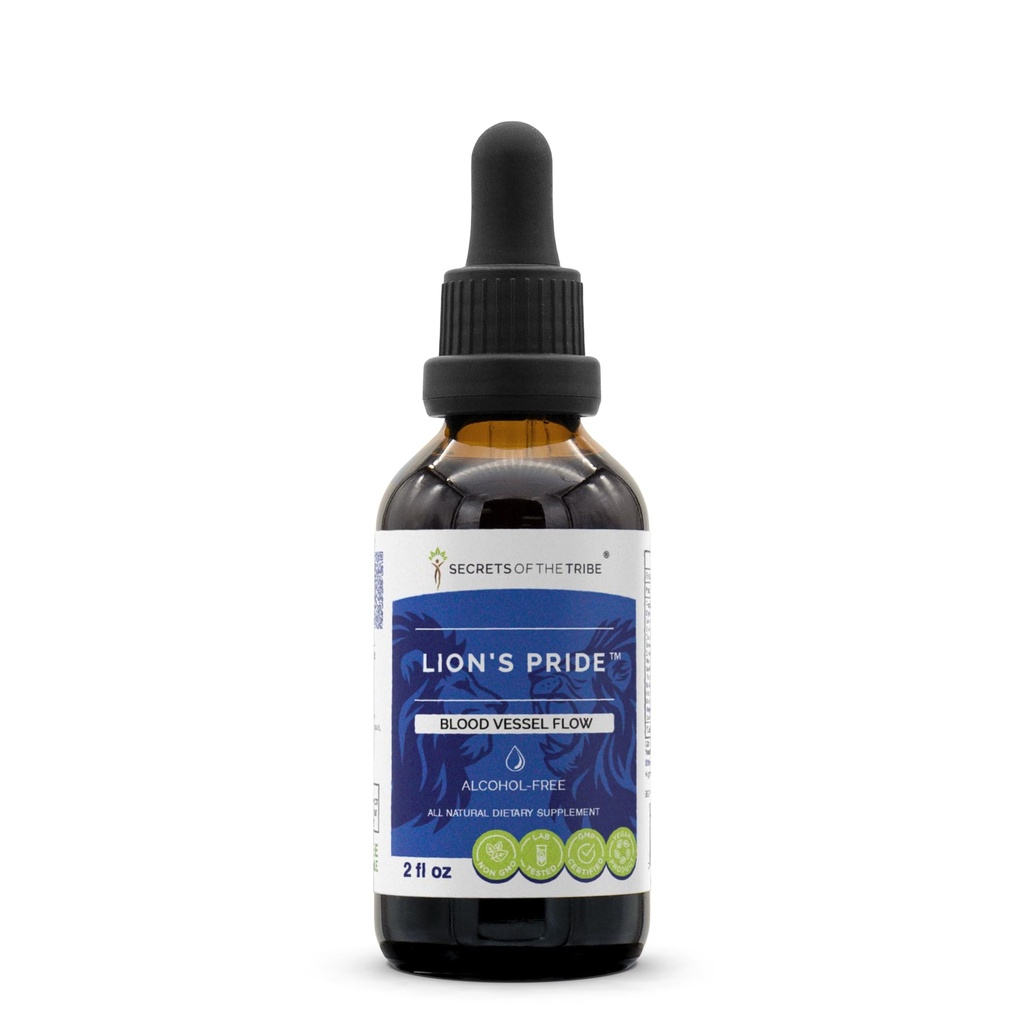 Geheimen van de stam - Lion's Pride, Blood Vessel Flow, Herbal Supplement Blend Drops Alcoholvrije Liquid Extract (2 Fl Oz)