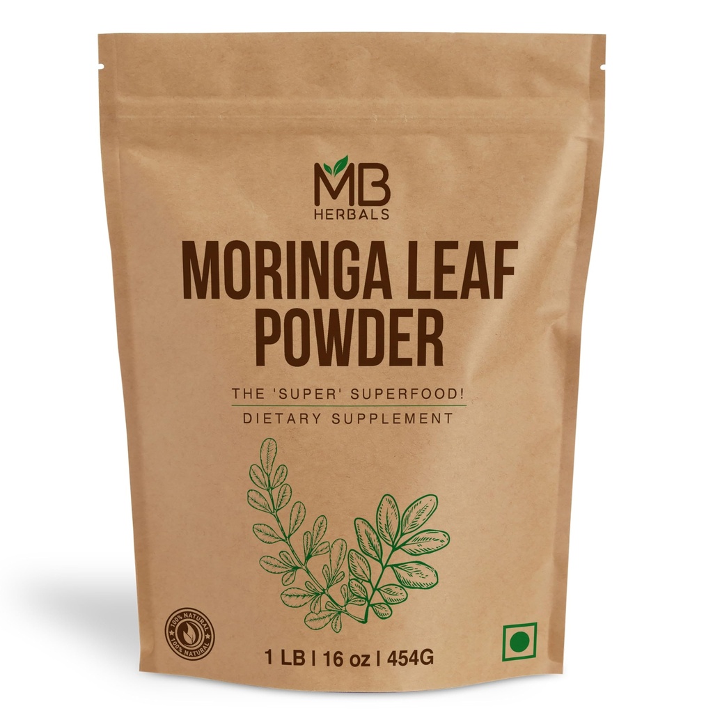 MB Kruiden Moringa Leaf Powder 1 lb / 16 oz (454 Gram) 