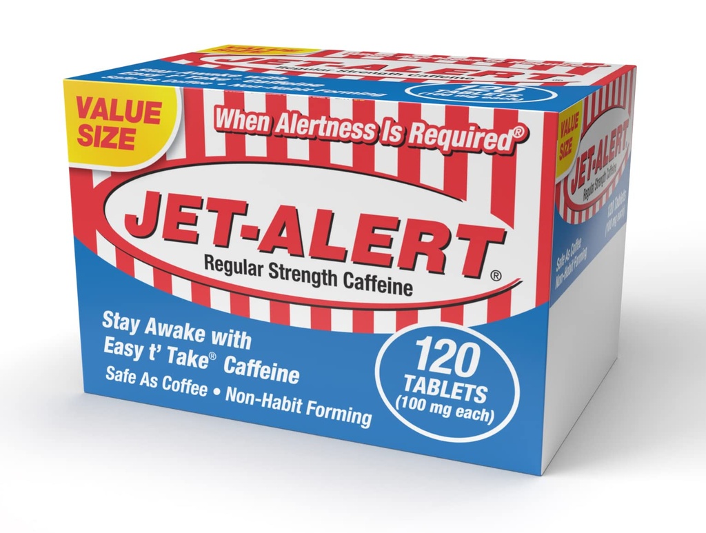 Jet-Alert 100 MG Elke Cafeïne Tab 120 Tellen