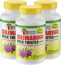 Sunshine Naturals Milk Thistle Complex. Ondersteuning voor de gezondheid van de lever, ontgifting, antioxidant verdediging, en natuurlijke leverfunctie verbetering. Promoot Digestieve Gezondheid. 600 mg. 120 Capsules. Verpakking van 3.