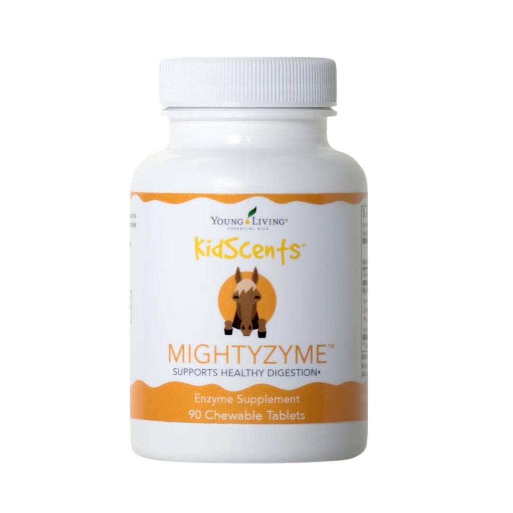 Young Living KidScents MightyZyme Kauwtabletten - 90 ct - Kindervertering Enzyme Supplement - Natuurlijke spijsvertering Ondersteuning voor kinderen - Kid-Friendly Products