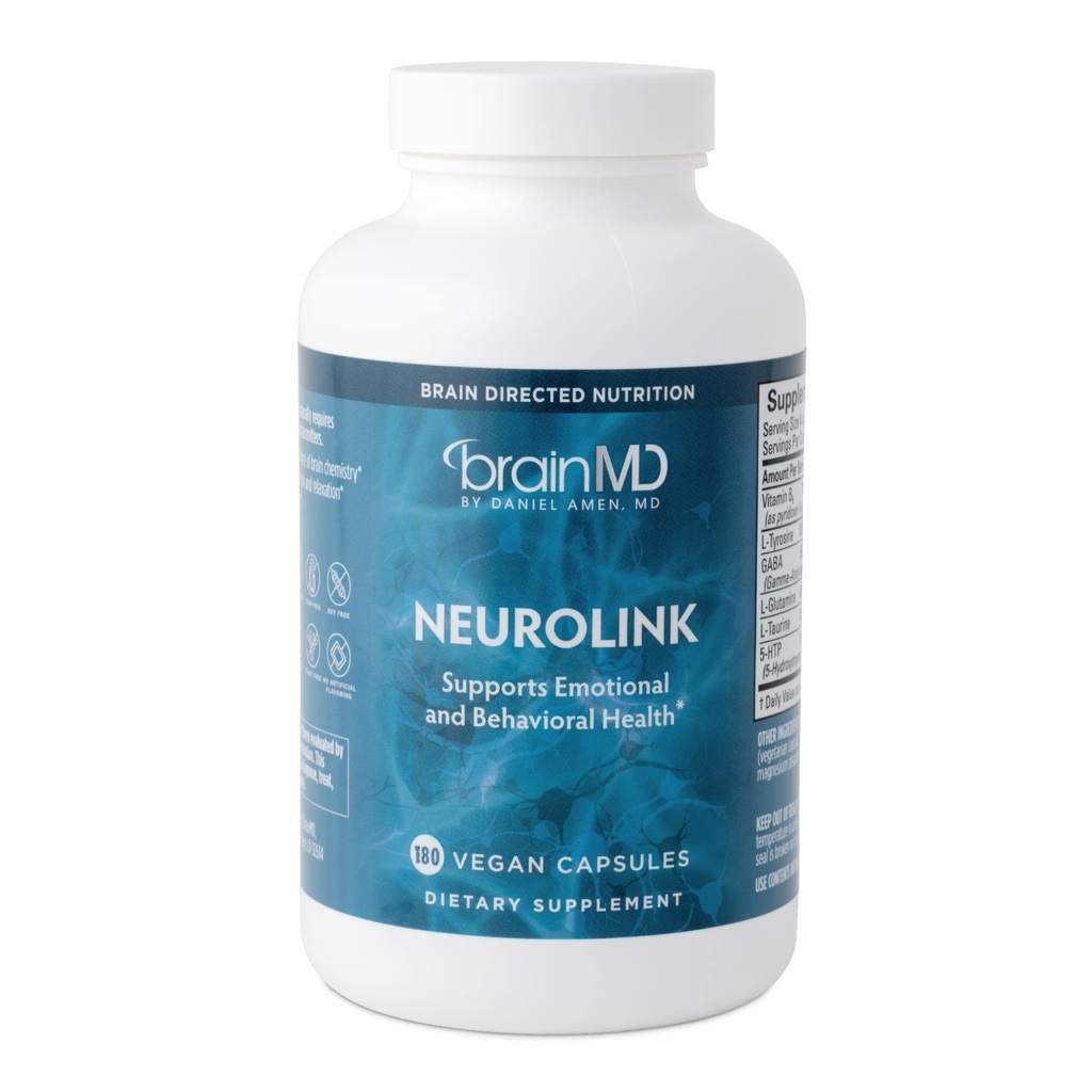 Amen BrainMD NeuroLink - 180 capsules - bevordert de optimale hersenfunctie, concentratie en concentratie - Glutenvrij - 45 porties