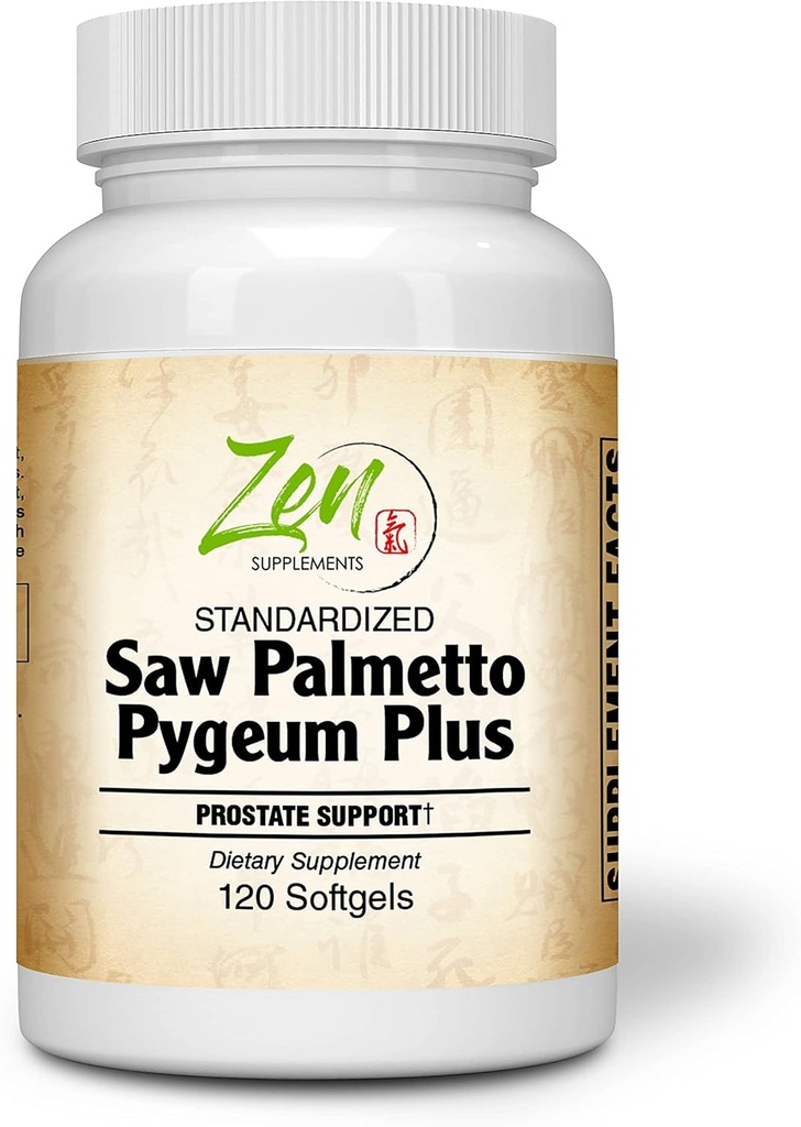 Saw Palmetto & Pygeum Plus - Prostate Support Supplement voor Prostaat- en urinetrekgezondheid inclusief frequente urineren, Beta-Sitosterol ondersteunt DHT-blokker voor haarverliespreventie 120-Softgel