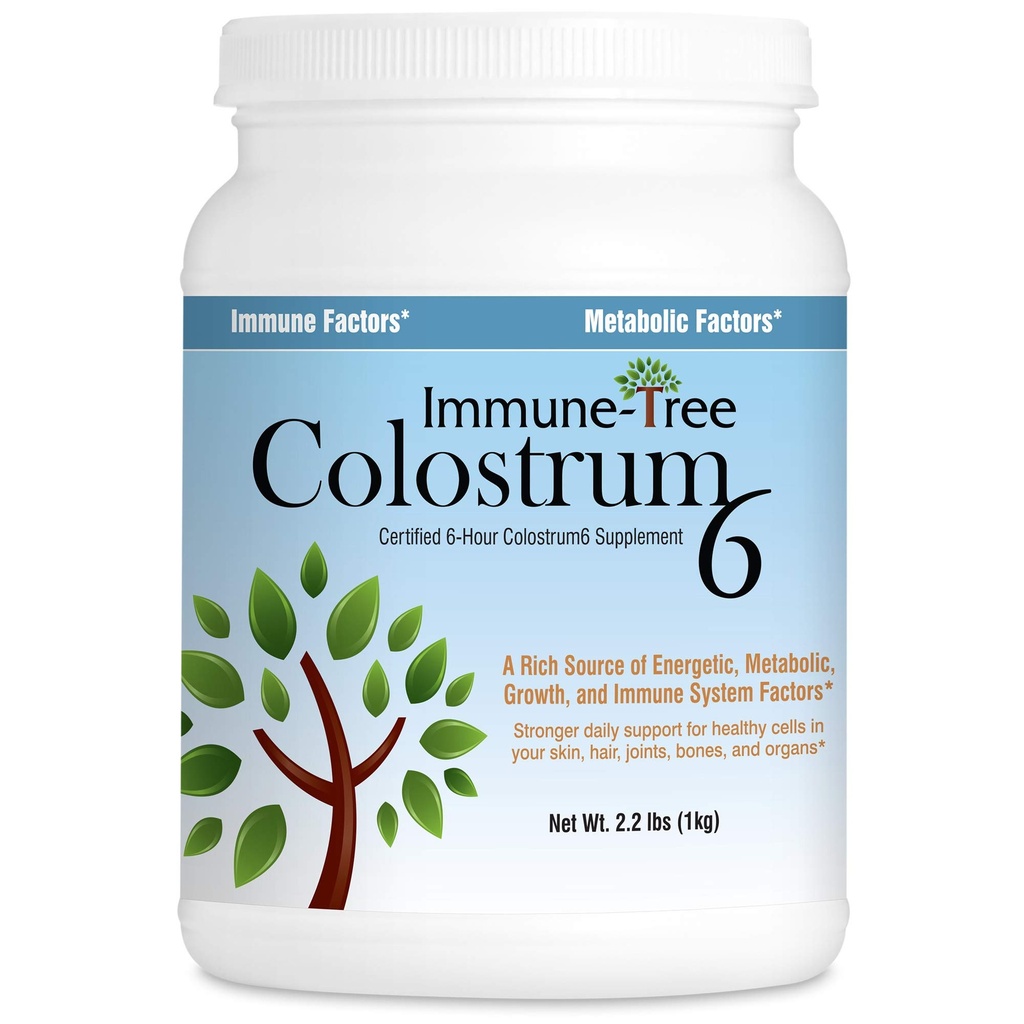 Immuunboom 100% Bovine Colostrum poeder, 661 porties, 2,2lb (1 Kilo), ondersteunt anti-aging, gezond immuunsysteem, Gut & Digestie, Spieren, & Wellness, Made in USA From Grass Fed, Grade A Dairy Cows