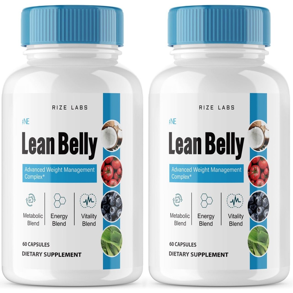 rize labs (verpakking van 2 Lean Belly Juice Powder Capsules, Juice Formula Pills for Advanced Weight Loss, Superfood Supplement to Cleanse and Detox, Reviews (120 Capsules)