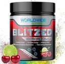 Worldwide Nutrition Blitzed Nootropic Formula - Alle Natural Energy Drink Mix Powder - Hersensupplementen voor geheugen en focus - Enhanced Focus and Energy Supplement - Cherry Lime Flavor - 30 Servers