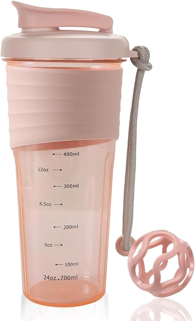 Bouteille de mélangeur de protéines,Bouteille de mélangeur de sport pour mélanges de protéines avec boule de fouet,Bouteille de mélangeur,Portable avant l'entraînement