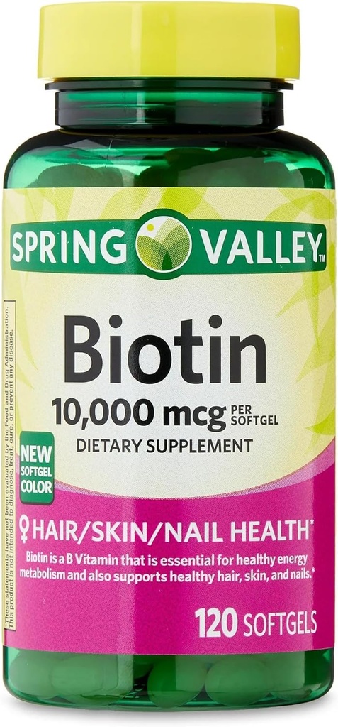 Ikj Biotin Hair/Skin/Nails Health Dietary Supplement Softgels, 10.000 mcg, 120 Tellen