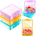 6 Packs Pocket Tiny Pill Case Single Daily Small Pill Container Travel Medicine Holder Cute Portable Personal Medicine Dispensers Organisators for Purse Pills Vitamine Supplements(Orange/Purple/Green)
