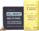 Relief articulaire & Ensemble de Sommeil (Sleep & Joint Support) avec Melatonine, Ashwagandha, Tamaflex® Turmeric et Pea.