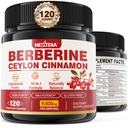 Berberine Supplement Biologische 1500 mg met Ceylon Cinnamon Bitter Melon, Liposomale Berberine HCL Complex Supplementen, Immune & Digestieve Ondersteuning - Niet GMO, Biologische, Veganistische Berberine Capsules 120Cts